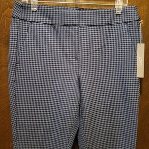 LOFT Blue Checkered Pants NWT